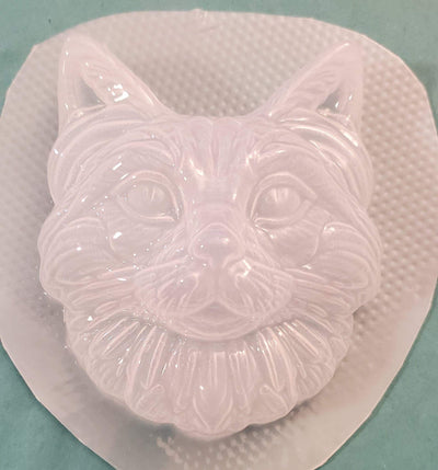 Tabby Cat Head Plastic Mold or Silicone mold, bath bomb mold, soap mold, cat mold, resin mold, chocolate mold, kitten mold, tabby mold,kitty