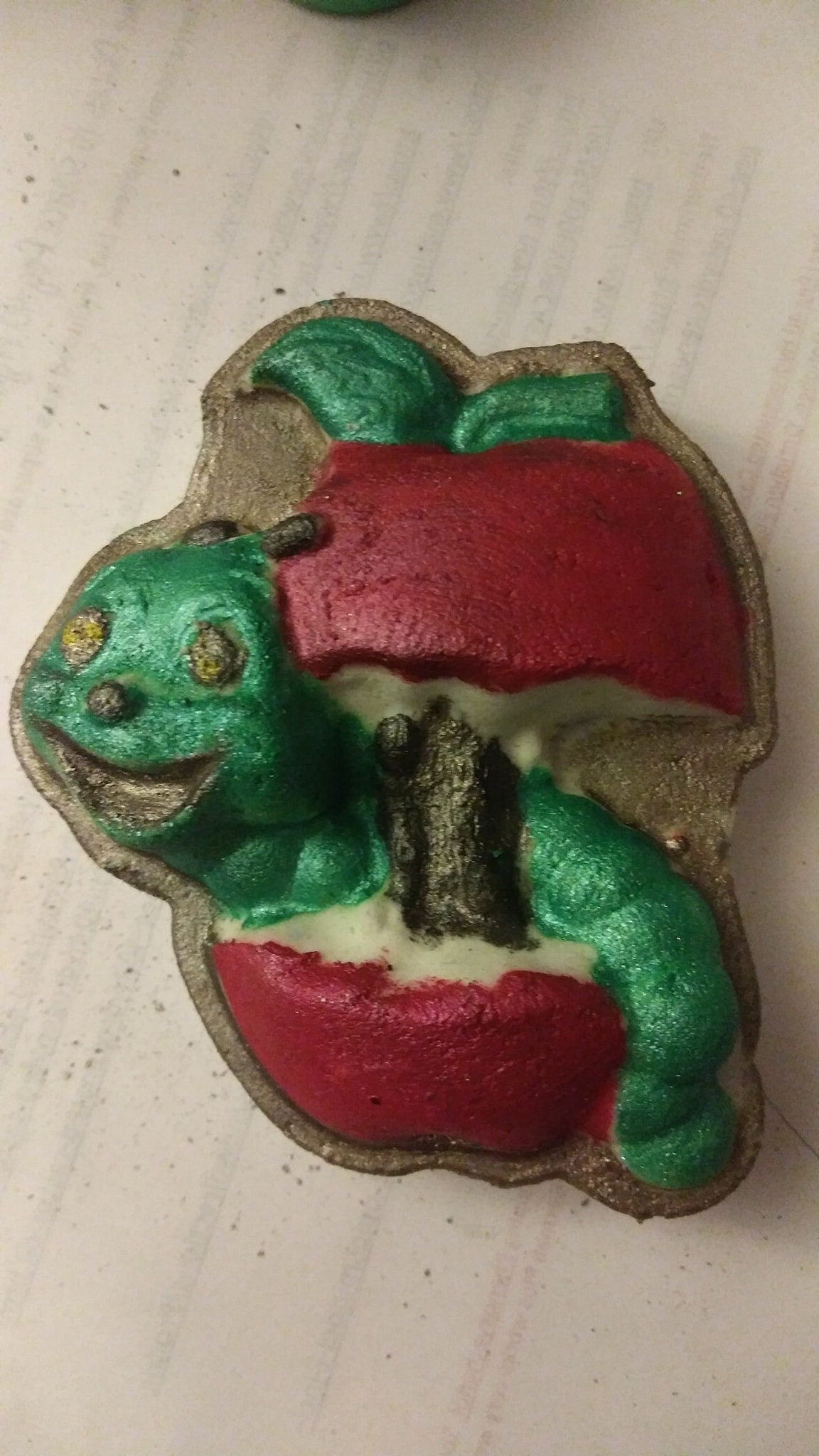 Caterpillar Worm Eating Apple Mold