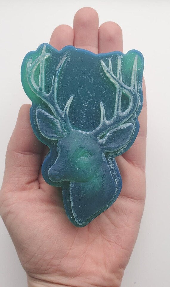 Buck Deer Head Plastic Mold or Silicone mold, bath bomb mold, soap mold, deer mold, resin mold, buck mold, buck head mold, dear mold, antler