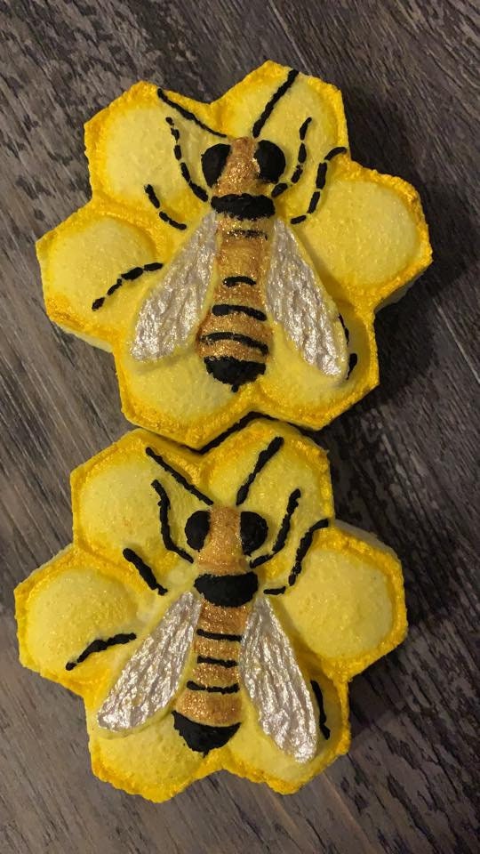 Bee on a Honeycomb Mold