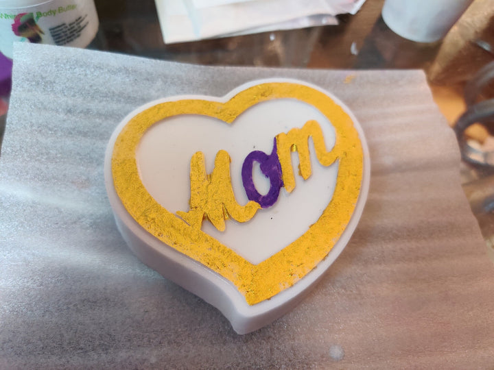 Mom Heart Plastic Mold or Silicone mold, bath bomb mold, soap mold, mom mold, resin mold, heart mold, mothers day mold, mommy mold, mother