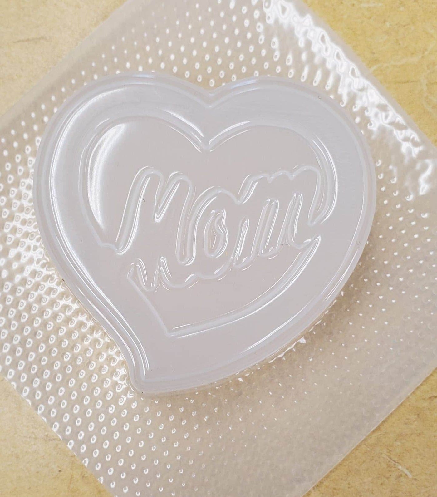 Mom Heart Plastic Mold or Silicone mold, bath bomb mold, soap mold, mom mold, resin mold, heart mold, mothers day mold, mommy mold, mother