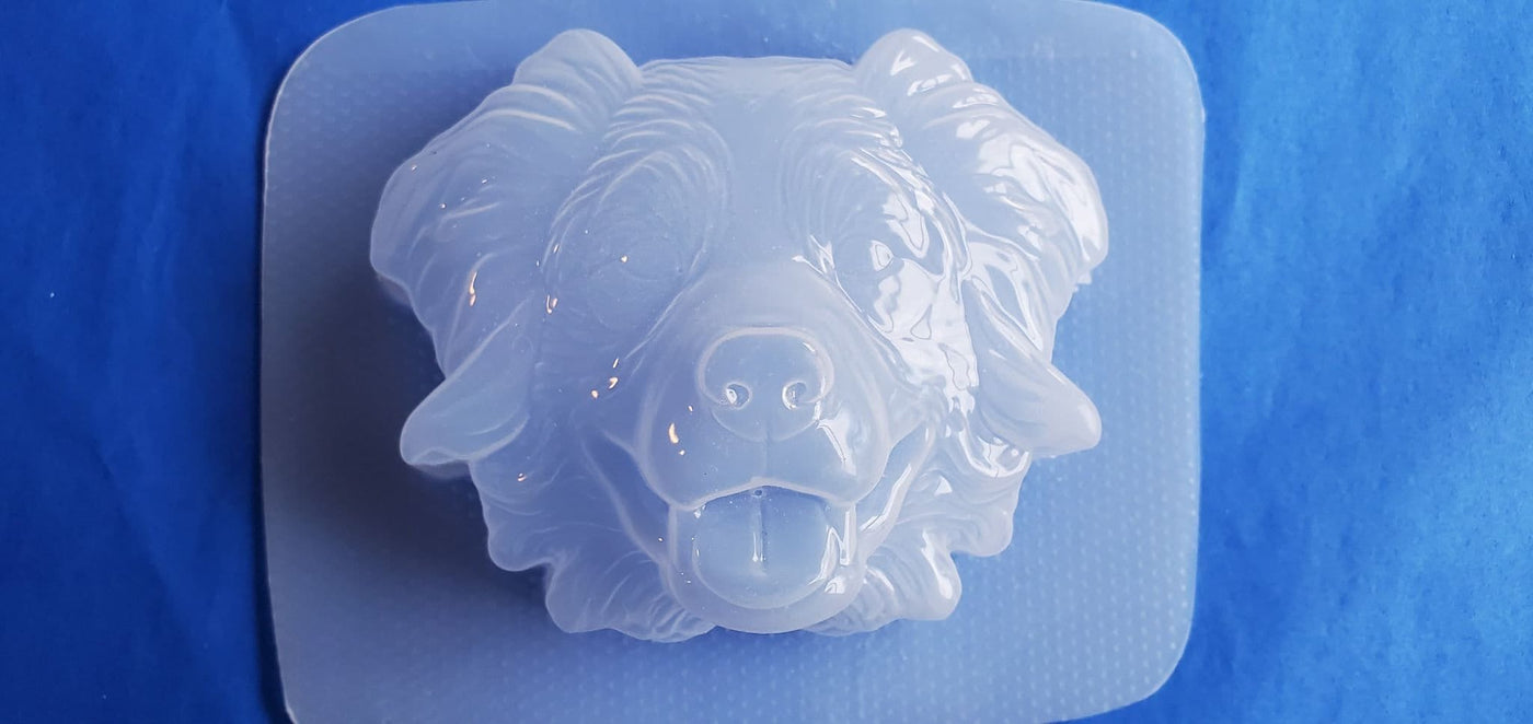 Australian Shepherd Plastic Mold, dog mold, bath bomb mold, soap mold, shepherd mold, resin mold, puppy mold, collie mold, dog head mold