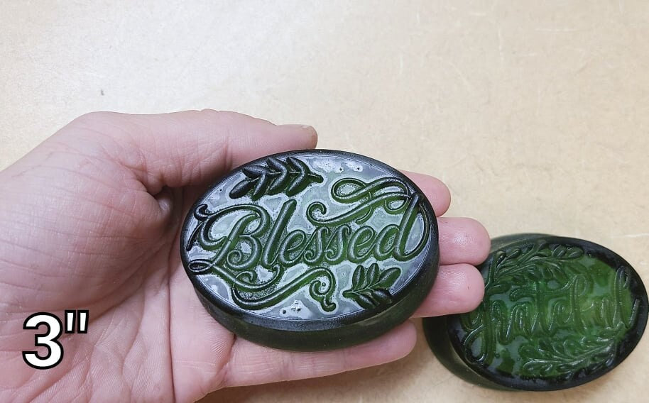 Grateful Thankful or Blessed Oval V2 Plastic Mold or Silicone mold, bath bomb mold, soap mold, resin mold, Blessed mold, grateful mold