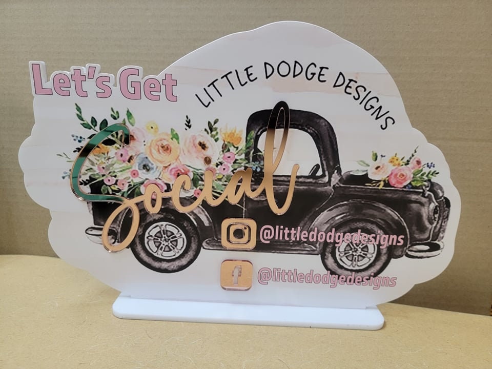 Let's Get Social! Acrylic display sign