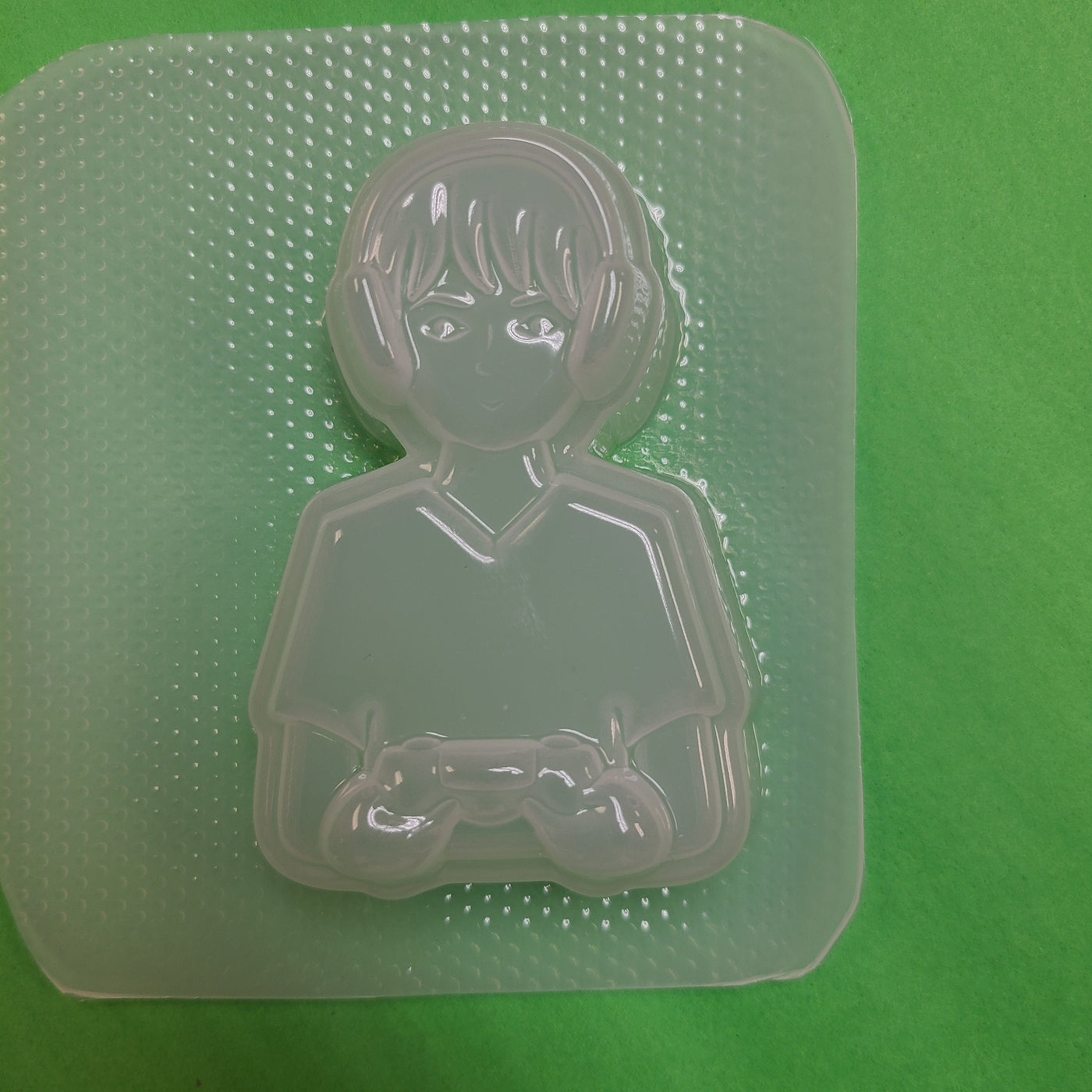 Anime Gamer Boy or Girl Plastic Mold, Resin Mold, Soap Mold, bath bomb mold, gamer girl mold, anime mold, geeky mold, nerd mold, gamer mold