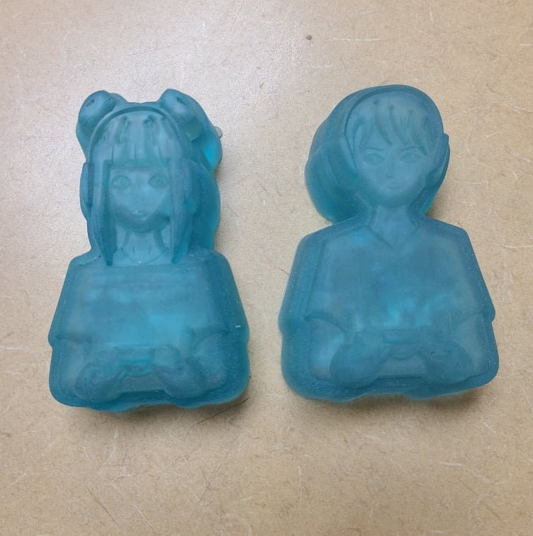 Anime Gamer Boy or Girl Plastic Mold, Resin Mold, Soap Mold, bath bomb mold, gamer girl mold, anime mold, geeky mold, nerd mold, gamer mold