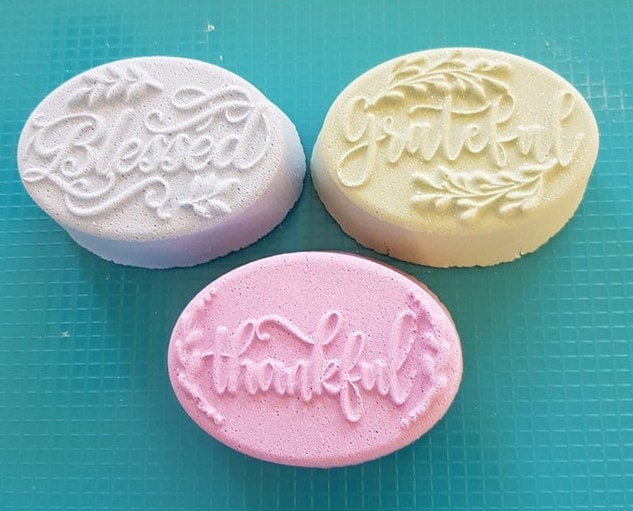 Grateful Thankful or Blessed Oval V2 Plastic Mold or Silicone mold, bath bomb mold, soap mold, resin mold, Blessed mold, grateful mold