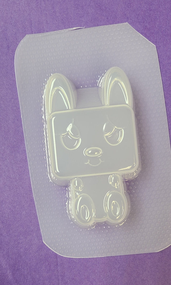 Animal Cube Series - Bunny Cube Plastic or Silicone mold, bath bomb mold, soap mold, rabbit mold, resin mold, bunny mold, chocolate bunny