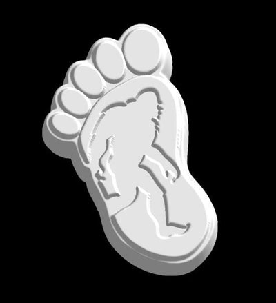 Sasquatch Silhouette in a Foot Mold