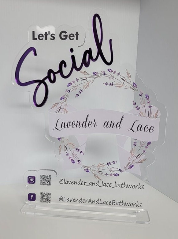 Let's Get Social! Acrylic display sign