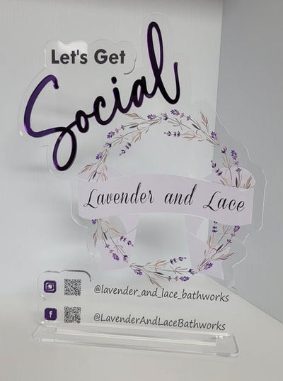 Let's Get Social! Acrylic display sign