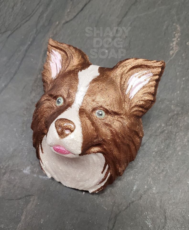 Border Collie Plastic Mold, dog mold, bath bomb mold, soap mold, shepherd mold, resin mold, puppy mold, collie mold, dog head mold