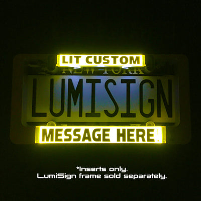 Personalized Custom LumiSign License Plate Inserts, Custom saying insert, personalized vanity plate **INSERTS ONLY - frame sold separately**