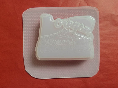 Detailed Oregon State Plastic Mold, bath bomb mold, soap mold, state mold, resin mold, country mold, usa mold, oregon Mold, mountain scene