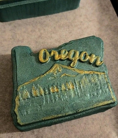 Detailed Oregon State Plastic Mold, bath bomb mold, soap mold, state mold, resin mold, country mold, usa mold, oregon Mold, mountain scene