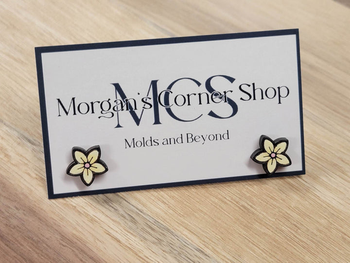 Wood Spring Flower Stud Earrings - Eco-Friendly and Elegant Jewelry