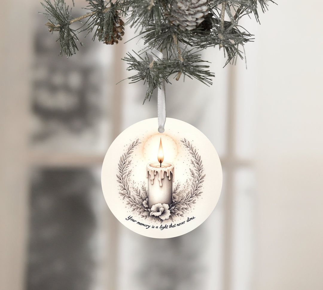 Personalized Photo Memorial Ornament, Your Memory is A Light That Never Dims, Ceramic Ornament, Custom Ornament, Memorial Gift, Sympathy