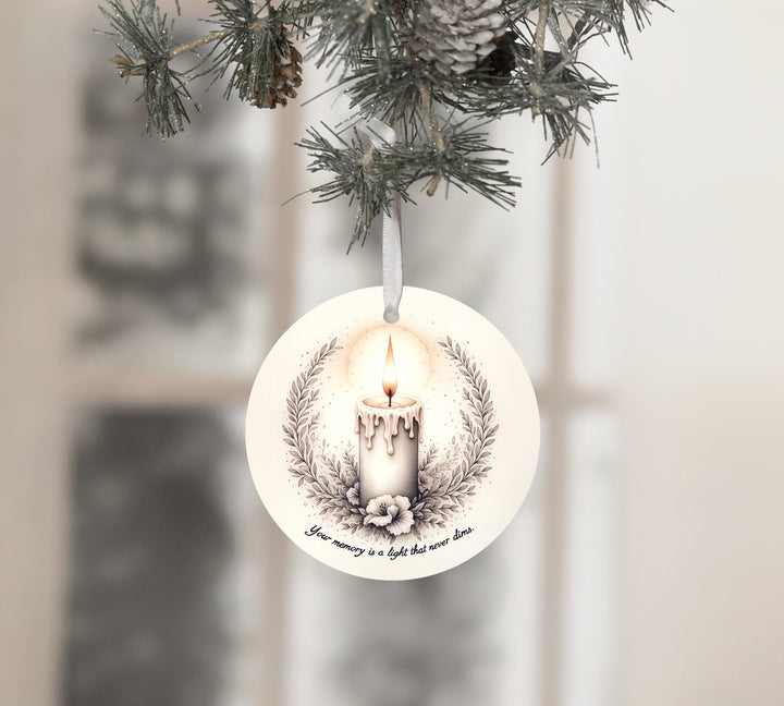Personalized Photo Memorial Ornament, Your Memory is A Light That Never Dims, Ceramic Ornament, Custom Ornament, Memorial Gift, Sympathy