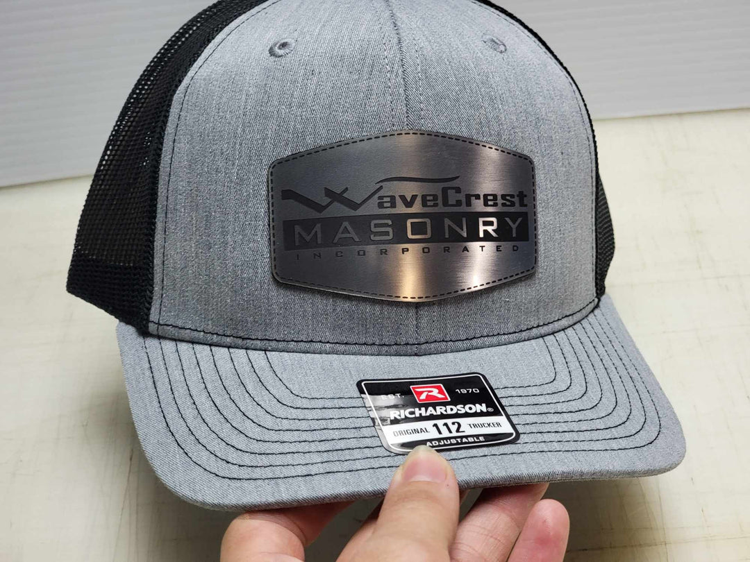 Custom Laser-Engraved Logo Hats - Personalized Leatherette Patch Caps - Ideal for Businesses, Teams, and Events, personalized hat patch