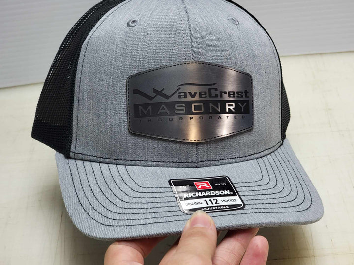 Custom Laser-Engraved Logo Hats - Personalized Leatherette Patch Caps - Ideal for Businesses, Teams, and Events, personalized hat patch