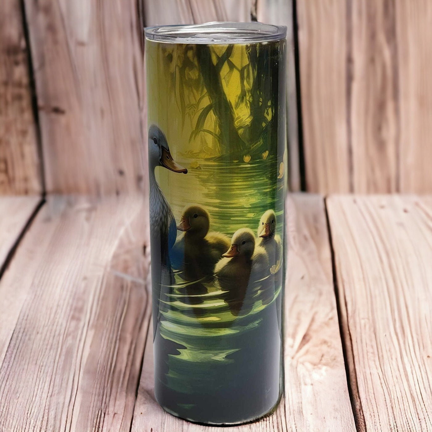 Serene Duck Family 20oz Tumbler - Handmade Stainless Steel Insulated Drinkware